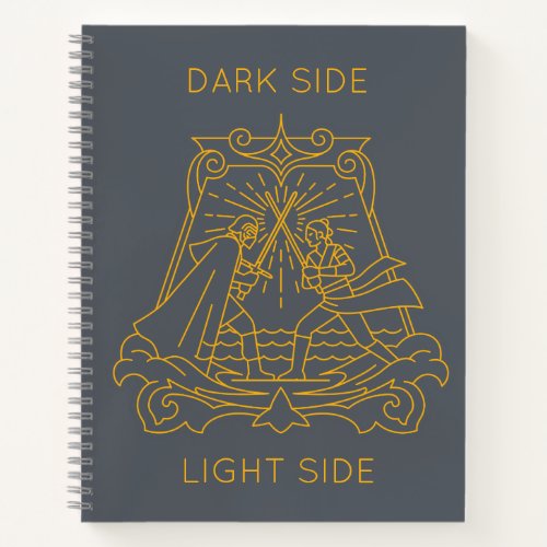 Line Art Kylo Ren  Rey Lightsaber Battle Notebook