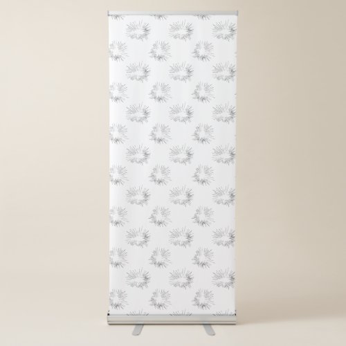 Line art Light Grey  Vertical Retractable Banner