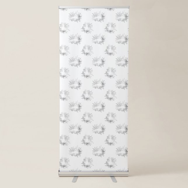 Line art, Light Grey,  Vertical Retractable Banner (Front)