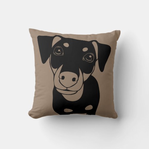 LINE ART Min Pin Owner Throw Pillow