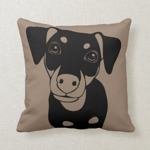 LINE ART Min Pin Owner Throw Pillow