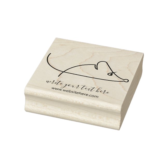 Line Art Minimalistic Mouse Rubber Stamp