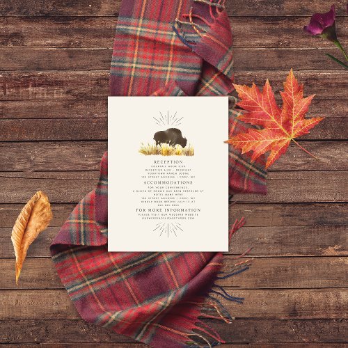 Line Art Mountains Terracotta Wedding Details Encl Enclosure Card