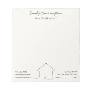 Line Art Notepad Green Real Estate Agent