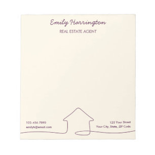 Line Art Notepad Plum Real Estate Agent