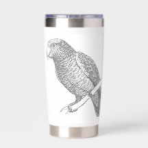 Line Art of Parrot (Gray) Fine Art