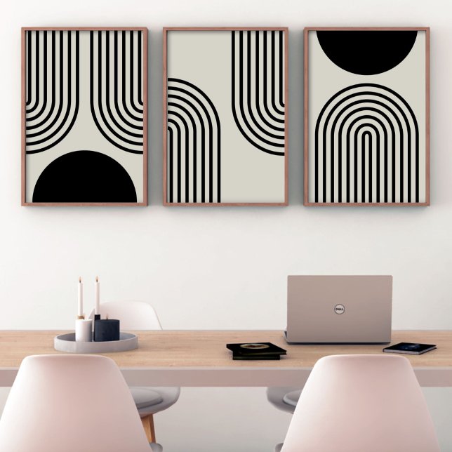 Line Art Parabolas Solid Semi-Circle Wall Art Wall Art Sets (Creator Uploaded)