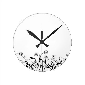 Line Art Pencil Sketch Abstract Design Draw Paper Round Wall Clock