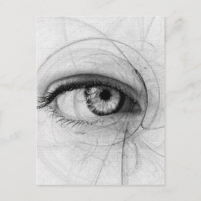 Line Art Pencil Sketch Design Draw Paper Fineart E Postcard (Front)
