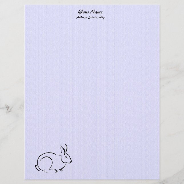 Line art rabbit letterhead (Front)