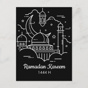 Line Art Ramadan Kareem - EID Mubarak Postcard