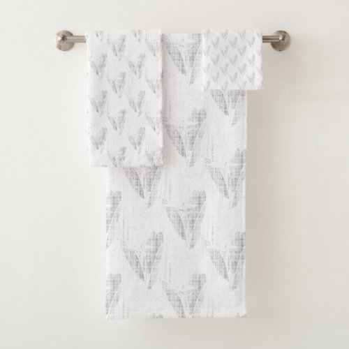 Line art Seashell Harp Bath Towel Set