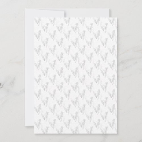 Line art Seashell Harp Invitation