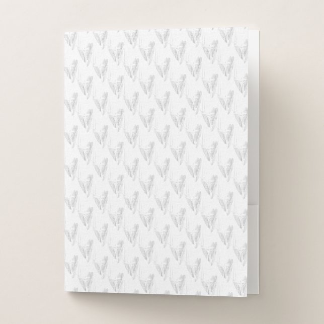 Line art, Seashell, Harp Pocket Folder (Front)