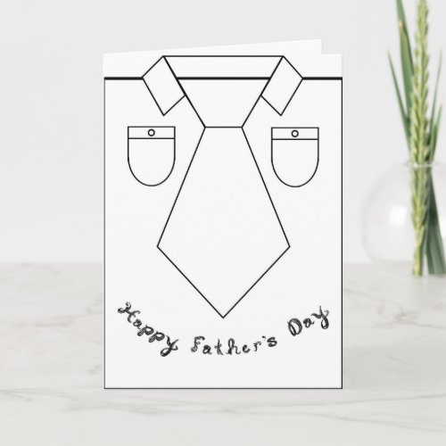 Line Art Shirt Tie Fathers Day Fabric Font Smile Card