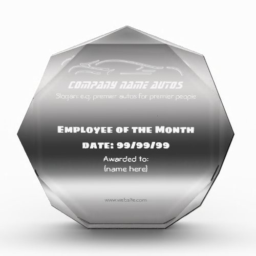 Line-art sports car logo, Employee of the Month Acrylic Award