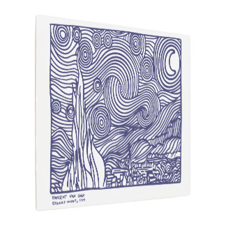 line art Starry Night
