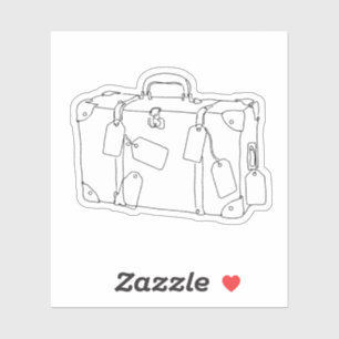 Line Art Suitcase Travel Sticker