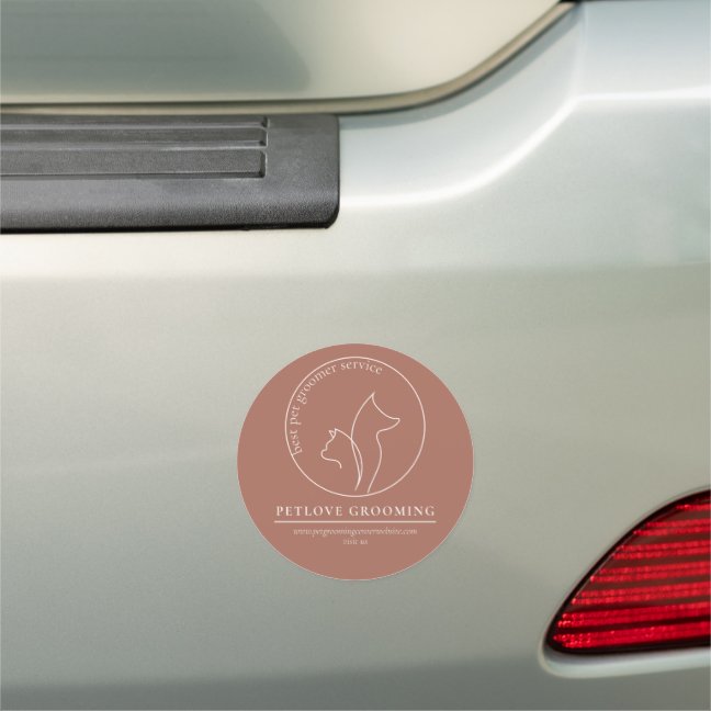 Line Art Terracotta Veterinary Dog Cat Car Magnet