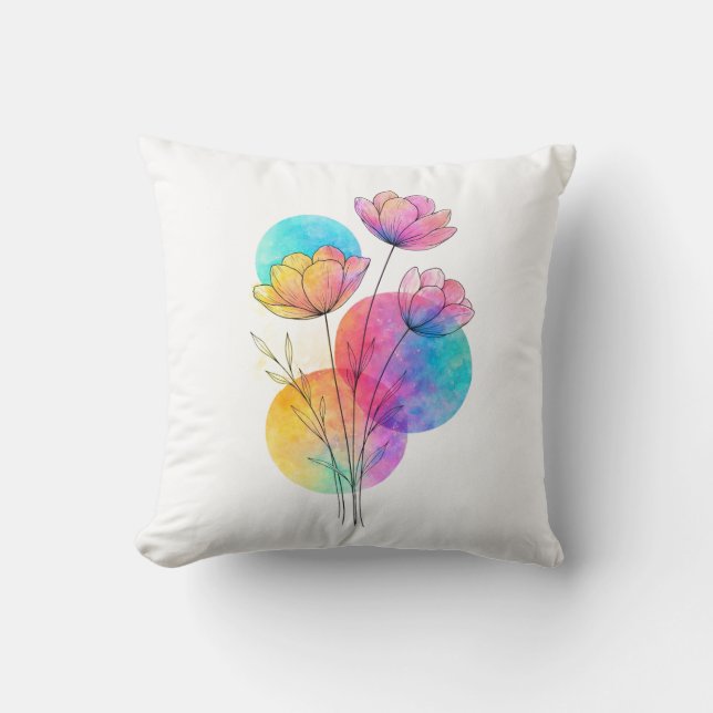 Line art throw pillow (Front)