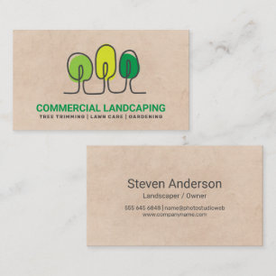 Line Art Trees Landscaping Business Card