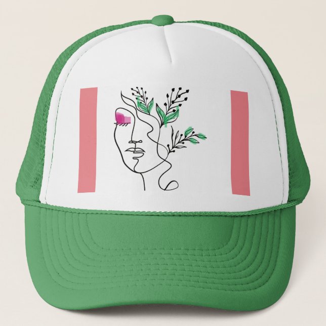 Line Art Trucker hat (Front)