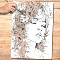 Line Art Woman 4 Decoupage Paper