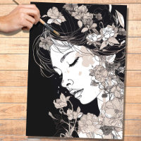 Line Art Woman 5 Decoupage Paper