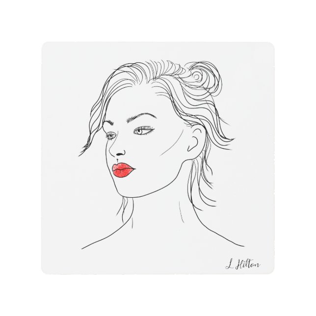 Line Art | Woman in Red Lipstick   (Front)