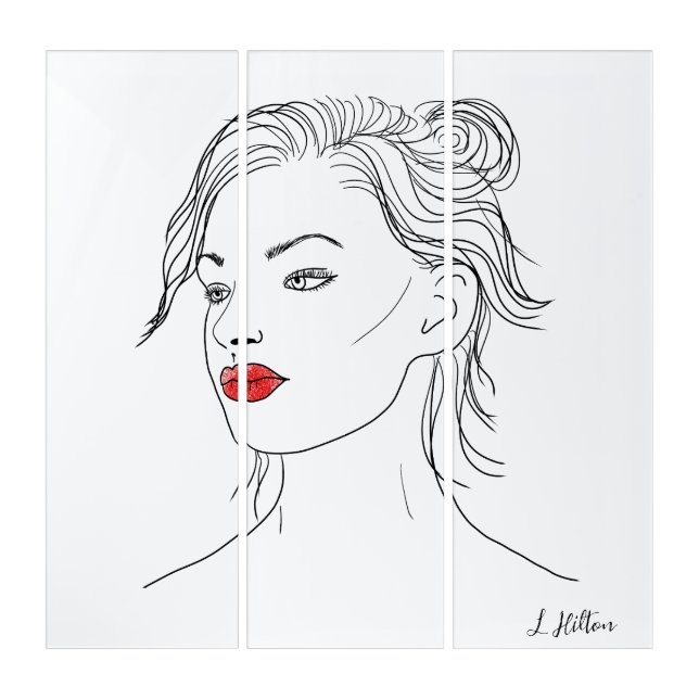 Line Art | Woman in Red Lipstick   (Front)
