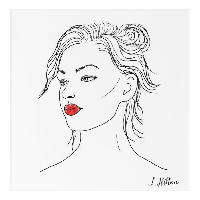 Line Art | Woman in Red Lipstick   (Front)