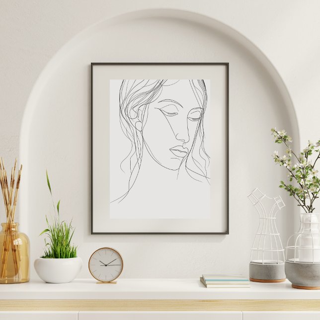 Line Art Woman Minimalist  Poster (Creator Uploaded)