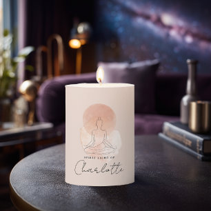 Line Art Woman Yoga Meditation Custom Pillar Candle