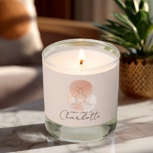 Line Art Woman Yoga Meditation Custom Scented Candle
