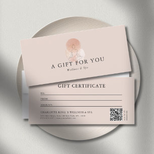  Line Art Yoga Woman QR Code Gift Certificate