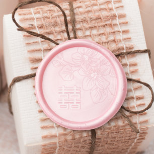 Line cherry blossom Chinese wedding double xi Wax Seal Sticker