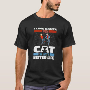 Line Dance Cat Country Music Dancer Line Dancing T-Shirt