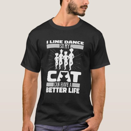 Line Dance Cat Country Music   Dancer Line Dancing T_Shirt