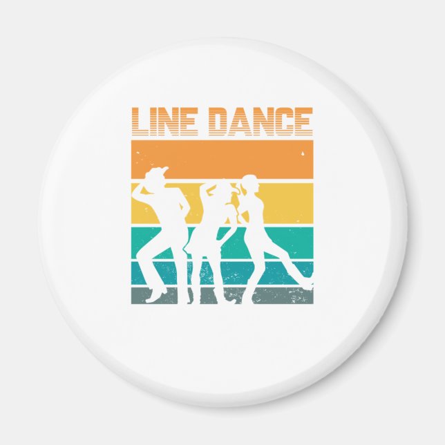 Line Dance Country Dance Line Dancing Country Gift Magnet (Front)