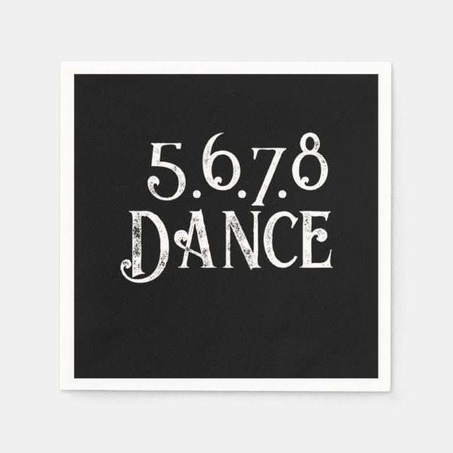 Line Dance Country Music Cowboy Cowgirl Gift Napkins (Front)