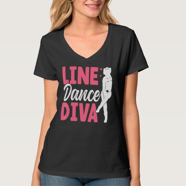 Line Dance Diva Line Dancing  Line Dancer 1 T-Shirt (Front)