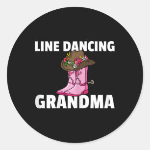 Line Dance Grandma Country Music Dancing Dancer Classic Round Sticker