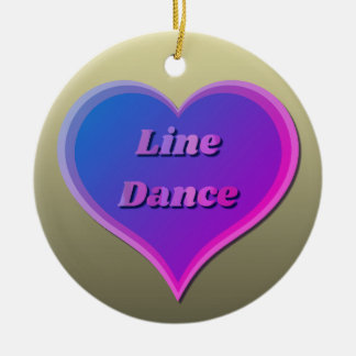Line dance heart Custom-Cut Vinyl Sticker Ceramic Ornament