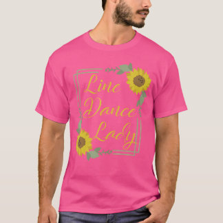 Line Dance Lady Sunflower Country Music Dance T-Shirt