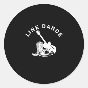 Line Dance Line Dancing Country Western Music Gift Classic Round Sticker