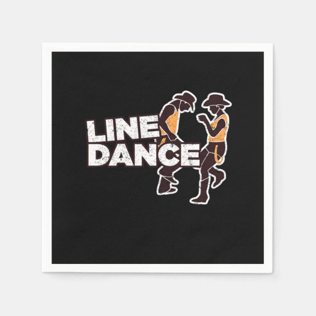 Line Dance Line Dancing Cowboy Boots Country Gift Napkins (Front)