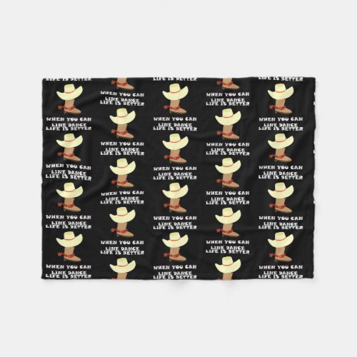 Line Dance Line Dancing Cowboy Hat Country Music Fleece Blanket