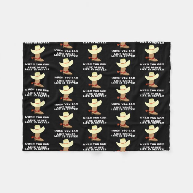 Line Dance Line Dancing Cowboy Hat Country Music Fleece Blanket (Front (Horizontal))