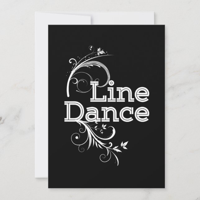 Line Dance Line Dancing Music Country Rodeo Gift Invitation (Front)