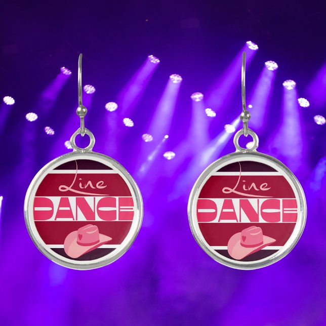 Line dance Love Cowboyhat pink Earrings (Creator Uploaded)